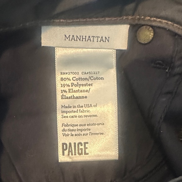 PAIGE Dark Indigo manhattan Jeans. - Picture 7 of 7